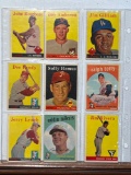 Lot of 9 1958-59 baseball cards