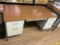 Metal desk with wooden top