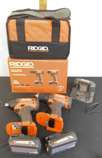 Ridgid 18V 2 Tool combo kit (tested works)