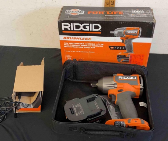 Ridgid 18V Brushless 4-mode 1/2?mid torque impact wrench ( tested works)