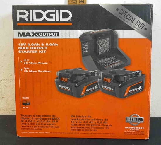 Ridgid 18V 4.0Ah & 6.0Ah max starter output starter kit ( new untested)