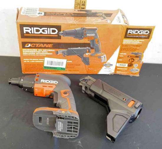 Ridgid Brushless 18V Drywall screwdriver with collated attachment (tested works)