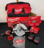 Milwaukee M18 Brushless 2 -Tool Kit (tested works except for 1 battery)