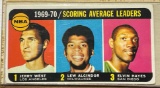 1970 Topps Scoring leaders Jerry West, Lew Alcindor and Elvin Hayes