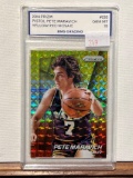 2014 PRIZM PISTOL PETE MARAVICH YELLOW RED MOSAIC BMG GRADING 10