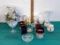 various home ornaments crystal and ceramic pieces