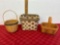Longanerger Side handled tote - tan and collectors club baskets