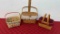 Longaberger Basket small purse 800EO and little market basket 17780
