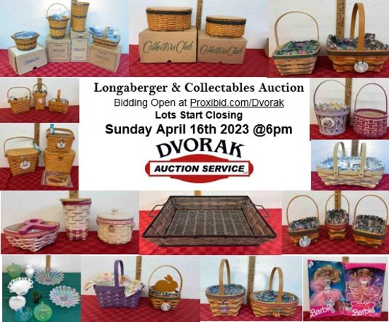 Longaberger baskets, antiques and collectables