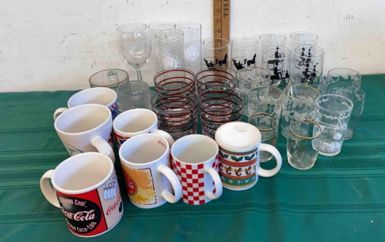 glass cups and ceramic mugs