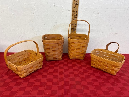 Longaberger small key baskets and 1996 medium peg basket