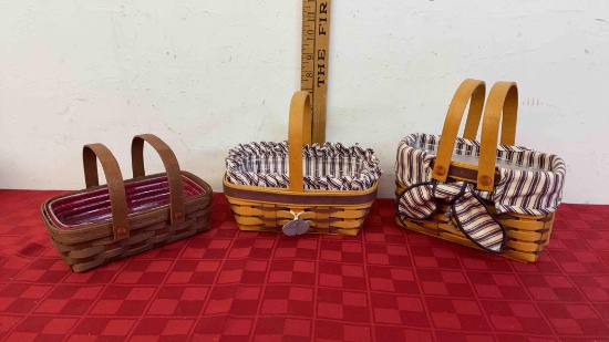 Longaberger 1997 sweet treats purple tick mini basket?s