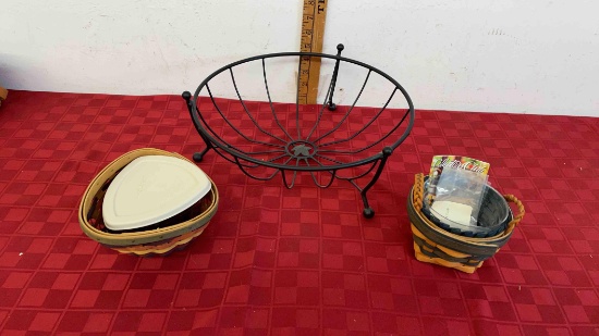 Longaberger Iron Fruit Bowl Basket and ET-Thyme collectors
