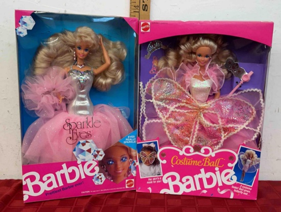 Barbies 1990-1991 sparkle eyes and costume ball