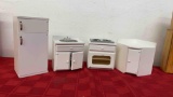 miniatures white 4 pieces kitchen appliances