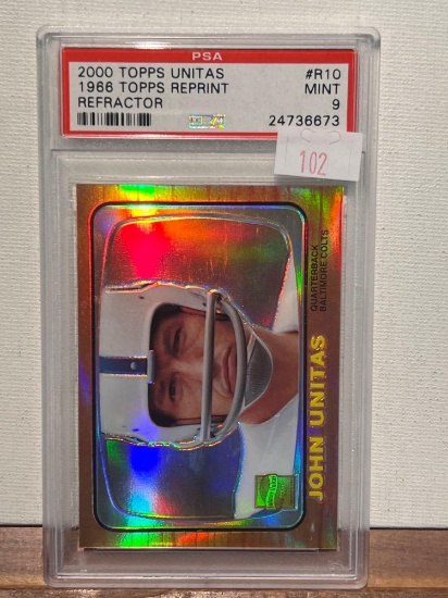 PSA 2000 TOPPS UNITAS 1966 TOPPS REPRINT REFRACTOR PSA 9