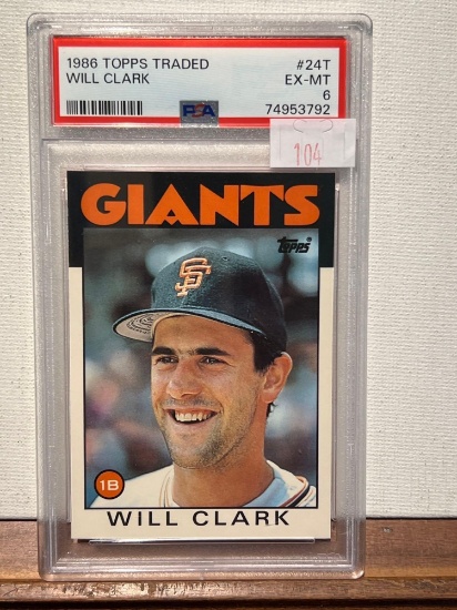 1986 TOPPS TRADED WILL CLARK Rookie PSA 6