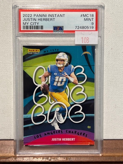 2022 PANINI INSTANT JUSTIN HERBERT MY CITY PSA 9