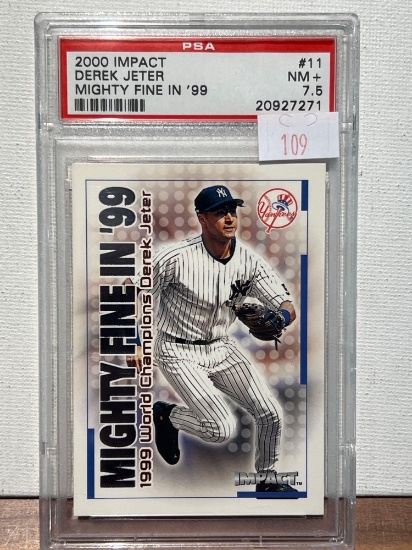 2000 IMPACT DEREK JETER MIGHTY FINE IN '99 PSA 7.5