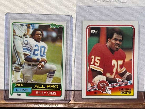 1989 Topps Billy Simms and 1988 Topps Christian Okoye Super Rookie
