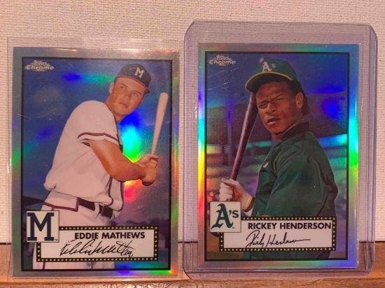 assorted Topps chromes Autographed Baseball Cards Matthews, Henderson