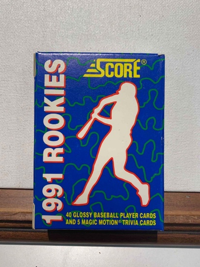 1991 rookies 40 glossy baseball player cards and five magic motion trivia cards