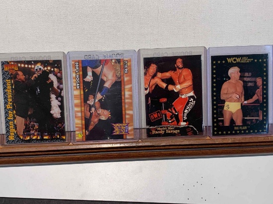 assorted wrestling cards Hogan, DDP vs Hogan, Savage, flair