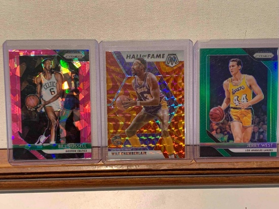 assorted Basketball Cards West, Chamberlain, Russell