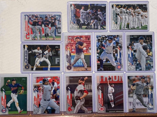 assorted baseball cards, Barnes, Martinez, Polanco, Anderson, Rizzo, Paxton, winker, Yarbrough
