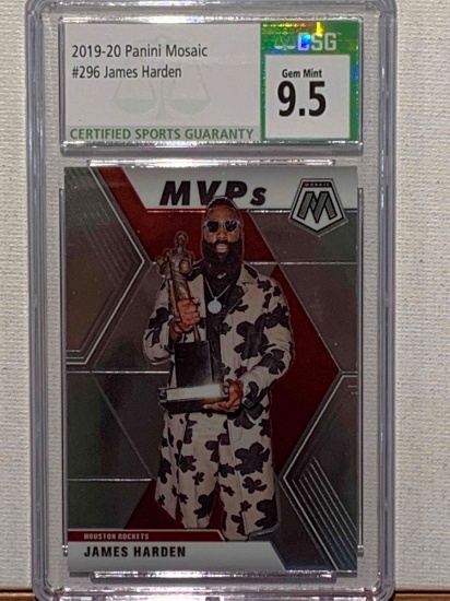 2019-20 Panini mosaic James Harden MVP basketball card Gem Mint 9.5