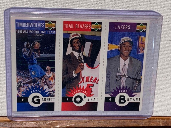 1996 Upper Deck Kevin Garnett Jermaine O?Neal Kobe Bryant Rookie Basketball card