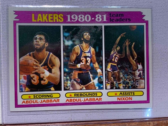 1981 Topps Lakers Team Leaders Abdul-Jabbar Nixon