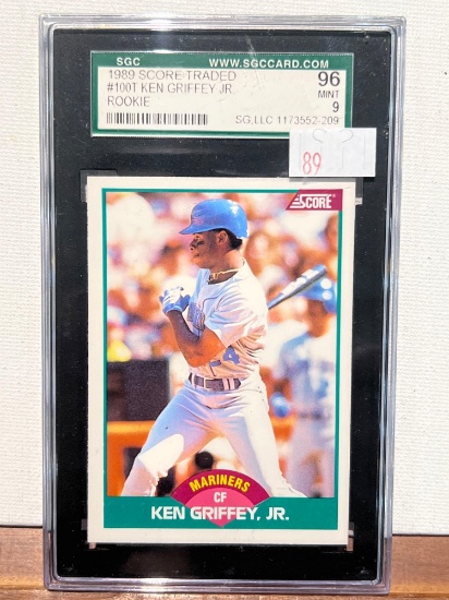 SGC WWW.SGCCARD.CO 1989 SCORE TRADED #100T KEN GRIFFEY JR ROOKIE SGC 9