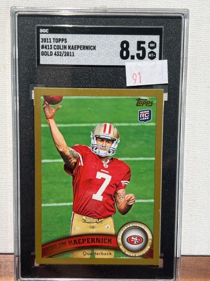 SGC 2011 TOPPS #413 COLIN KAEPERNICK GOLD 432/2011 Rookie PSA 8.5