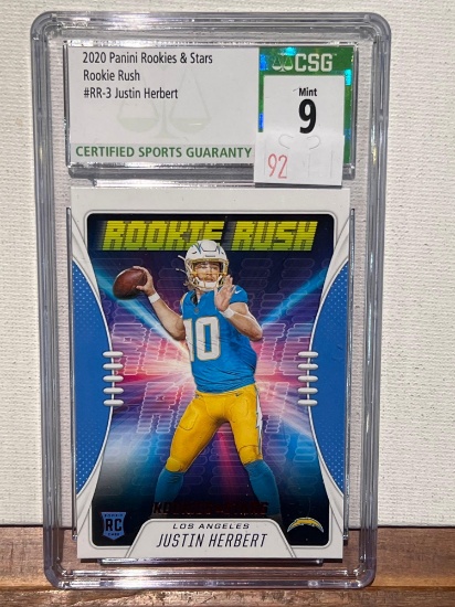 2020 Panini Rookies & Stars Rookie Rush #RR-3 Justin Herbert CSG 9