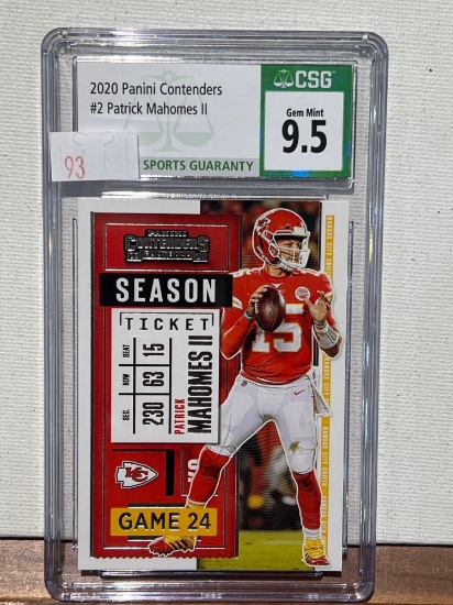 2020 Panini Contenders #2 Patrick Mahomes I| CSG 9.5