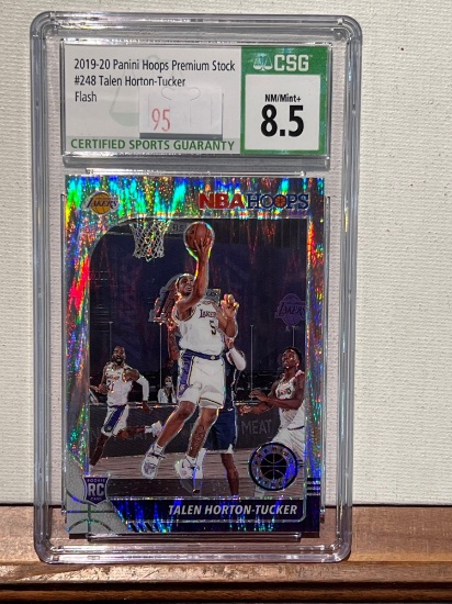 2019-20 Panini Hoops Premium Stock #248 Talen Horton-Tucker Flash Rookie CSG 8.5