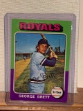1975 Topps George Brett Autographed Baseball card