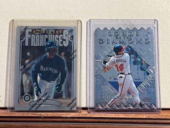 Lot of 2 Topps Finest Ken Griffey Jr and Topps Chrome Andres Galarraga Lord of the Diamond