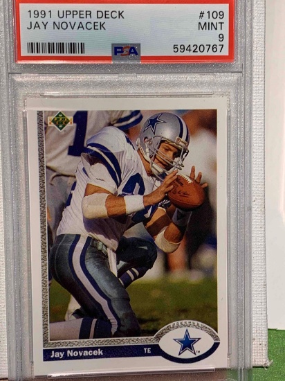 1991 upper deck Jay Novacak PSA 9 football card
