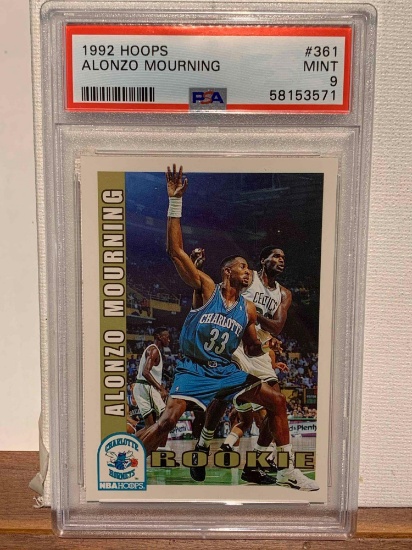 1992 hoops Alonzo Mourning rookie PSA 9 basketball card