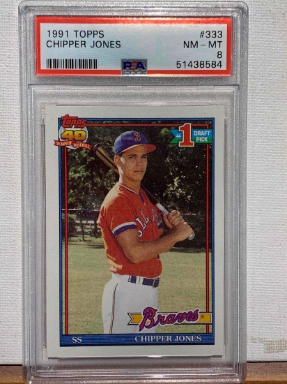 1991 Topps Chipper Jones Rookie PSA 8 baseball card