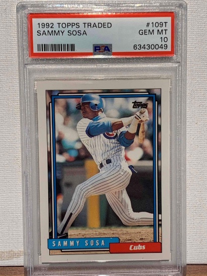 1992 Topps traded Sammy Sosa PSA 10 baseball card