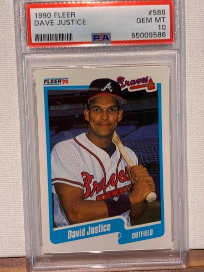 1990 fleer Dave justice PSA 10 baseball card