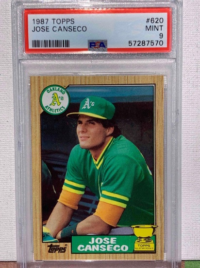 1987 Topps Jose Canseco PSA 9 baseball card
