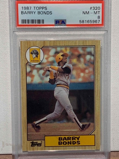 1987 Topps Barry Bonds PSA 8 baseball card