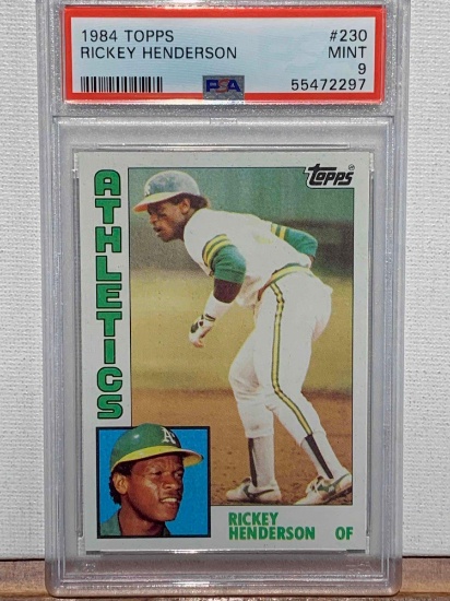 1984 Topps, Rickey Henderson, PSA 9 baseball card