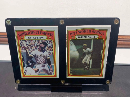 1972 topps Roberto Clemente in action, 1972 Topps 1971 World Series game four Robert Clemente