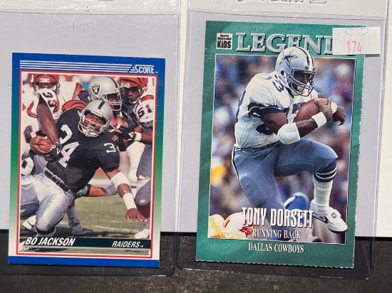 Assorted football cards Jackson, Dorsett