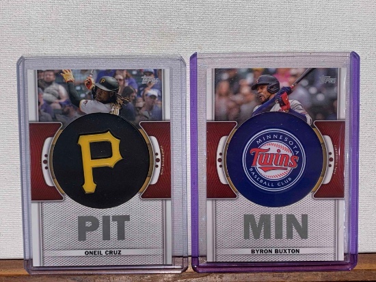 assorted team logo patch baseball cards Cruz, Buxton